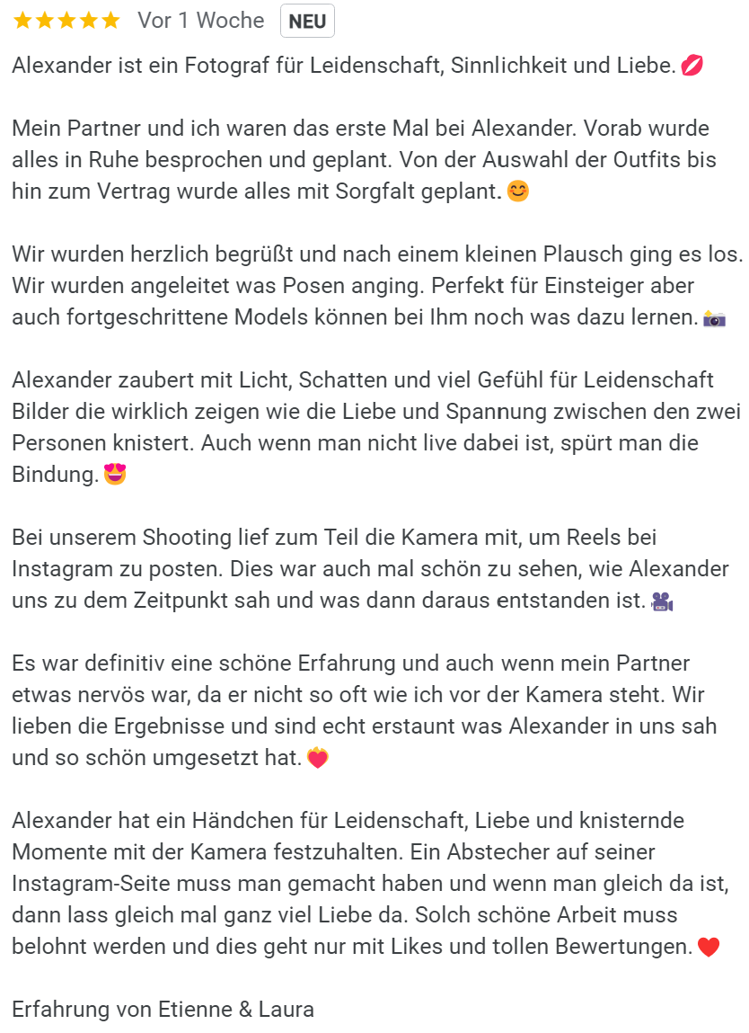 Fotograf Leipzig - Bewertung von Laura und Etienne