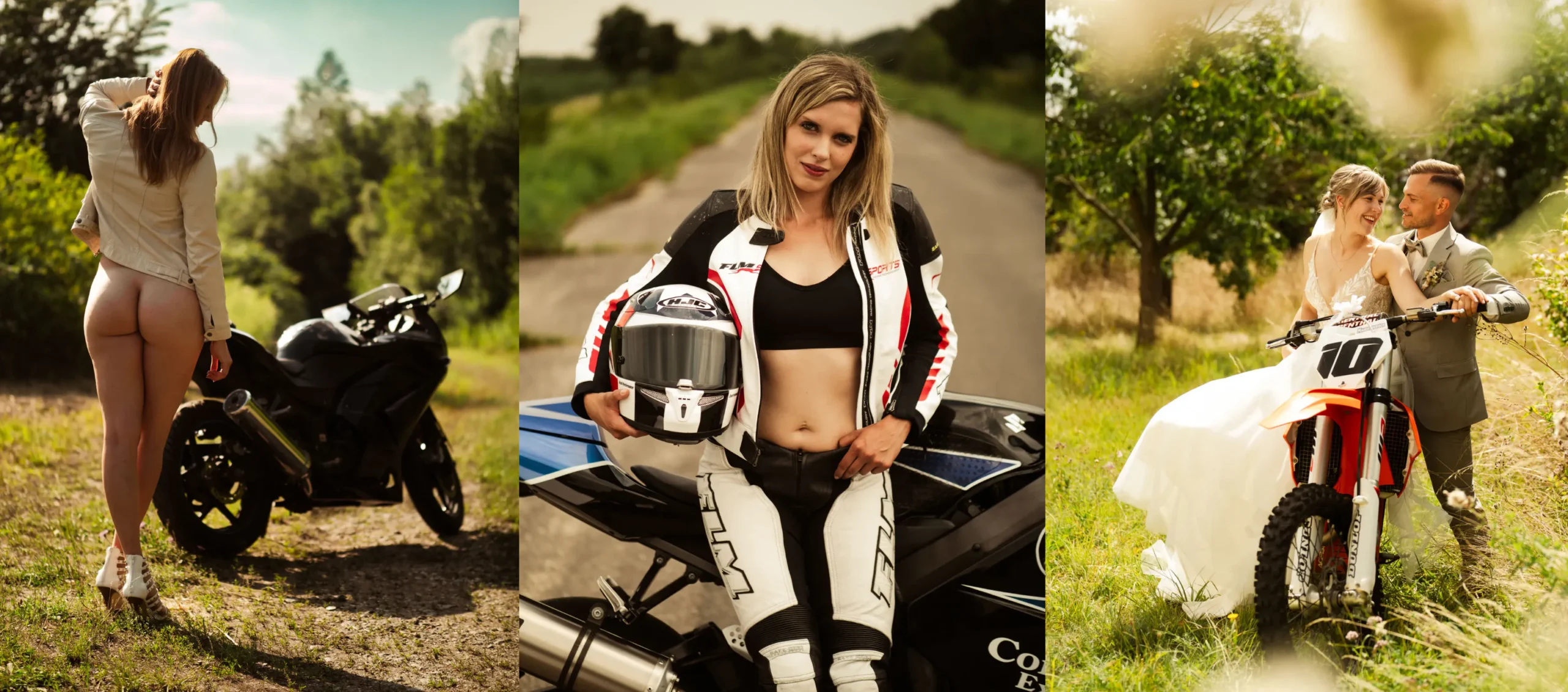 Motorradshooting von Hochzeit bis Akt